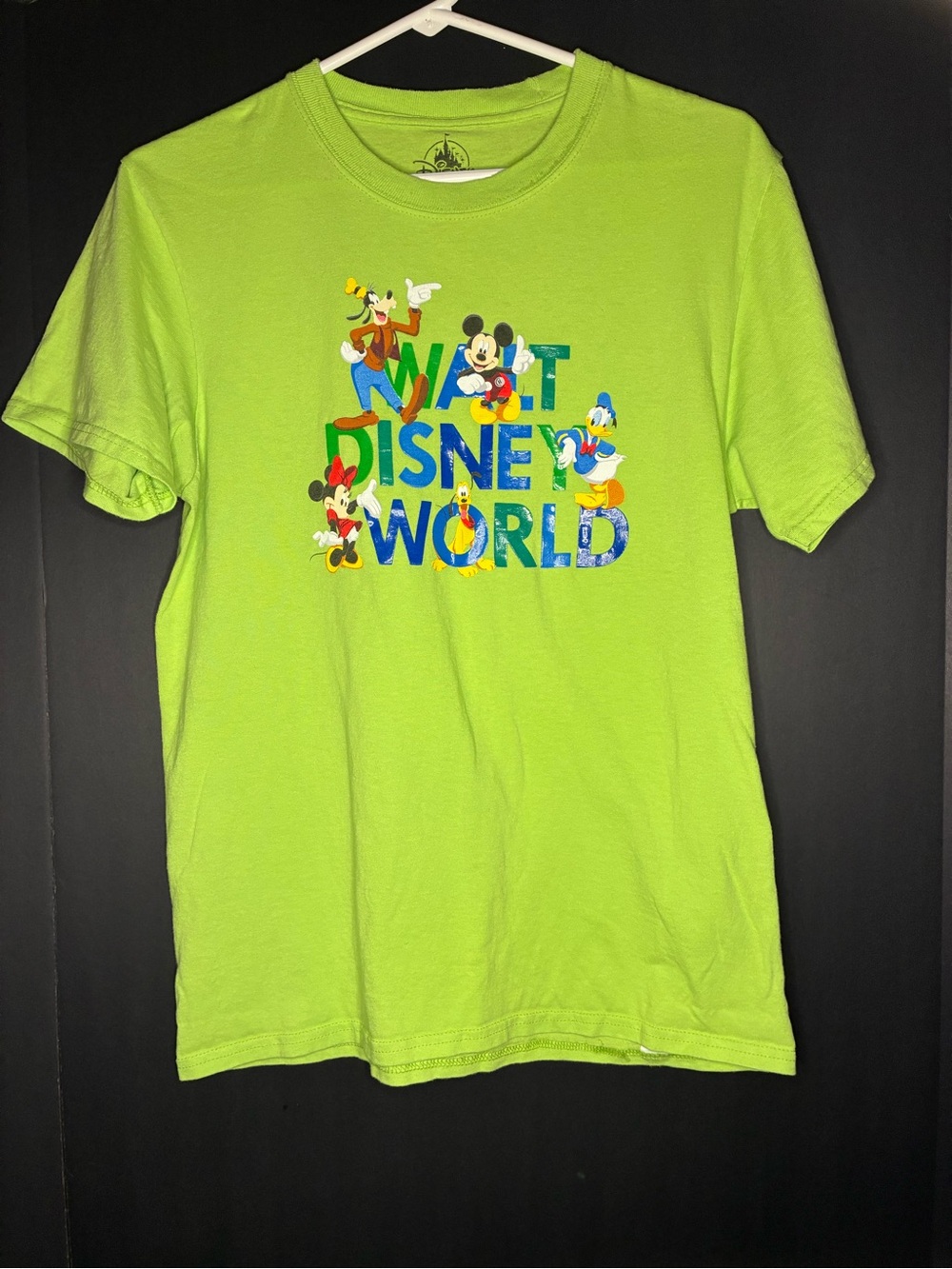 Walt Disney World Lime Green Mickey & Friends Graphic Tee XL